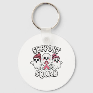 Support Squad Cute Ghosts Breast Cancer Awareness Key Ring