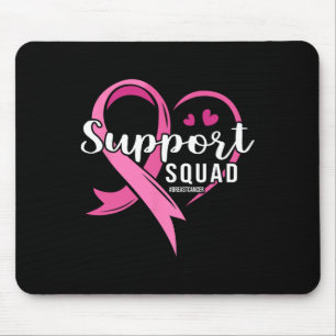 Support Squad Cute Heart Breast Cancer Awareness Mouse Pad