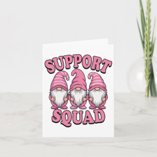 Support Squad Cute Pink Gnome Breast Cancer  Card