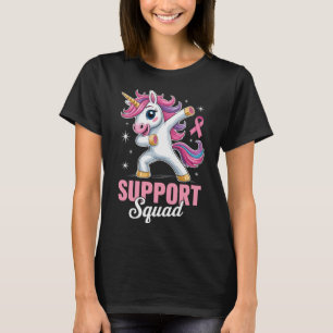 Support Squad Dabbing Unicorn Breast Cancer T-Shirt