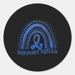 support squad diabetes awareness blue ribbon classic round sticker