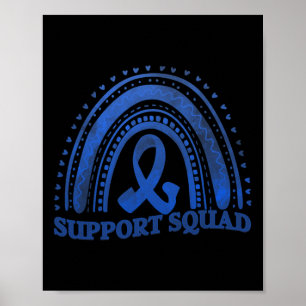 support squad diabetes awareness blue ribbon poster