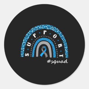 Support Squad Diabetes Rainbow T1d T2d Warrior  Classic Round Sticker