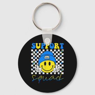Support Squad Down Syndrome Awareness Day Groovy  Key Ring