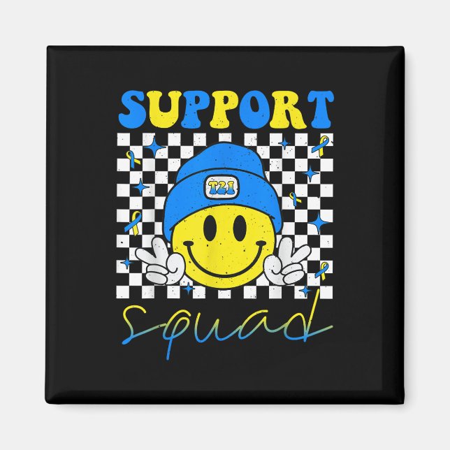 Support Squad Down Syndrome Awareness Day Groovy  Magnet (Front)