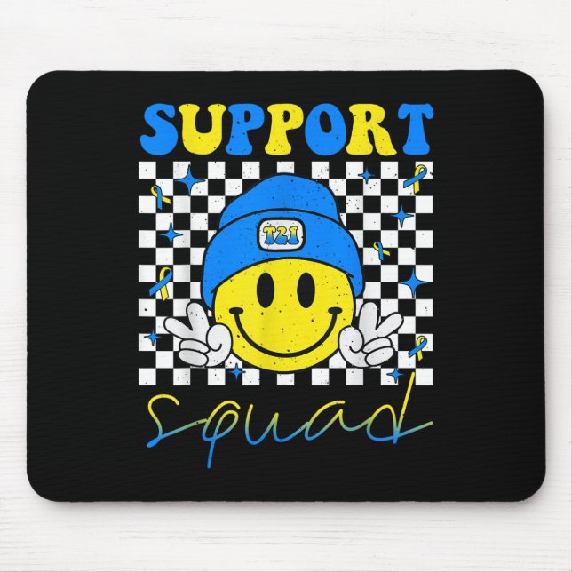 Support Squad Down Syndrome Awareness Day Groovy  Mouse Pad (Front)
