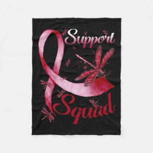 Support Squad Dragonfly Brain Aneurysm Awareness  Fleece Blanket