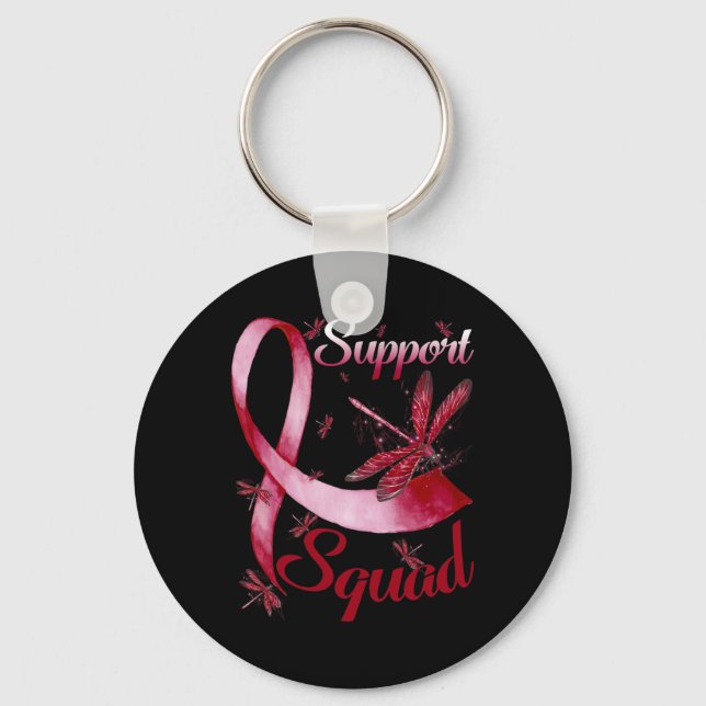 Support Squad Dragonfly Brain Aneurysm Awareness  Key Ring (Front)