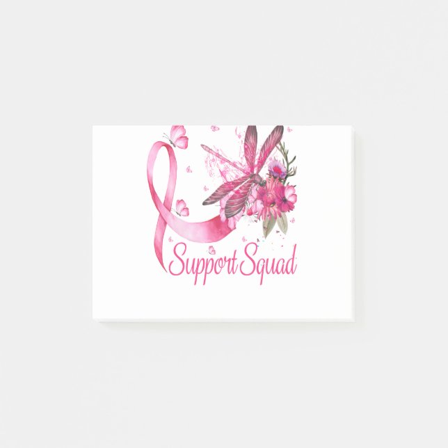 Support Squad Dragonfly Breast Cancer Awareness Post-it Notes (Front)