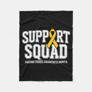 Support squad endometriosis awareness month fleece blanket
