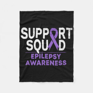 Support Squad Epilepsy Awareness Month Family Purp Fleece Blanket