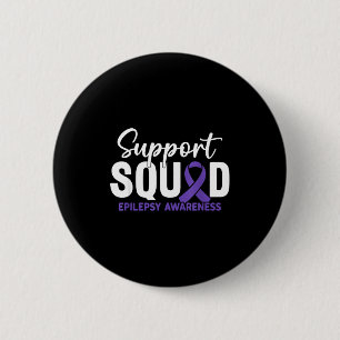 Support squad epilepsy awareness purple ribbon  6 cm round badge