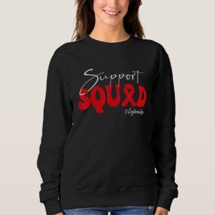 Support Squad Erythromelalgia Awareness Red Ribbon Sweatshirt