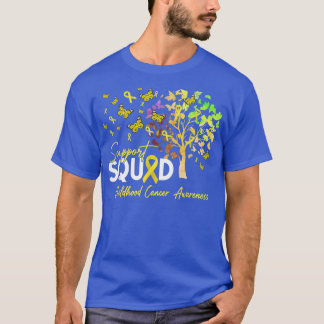 Support Squad Fall Tree Yellow Ribbon Childhood Ca T-Shirt
