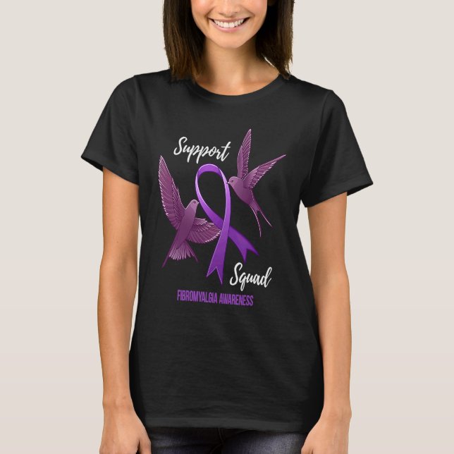 Support Squad Fibromyalgia Awareness T-Shirt (Front)
