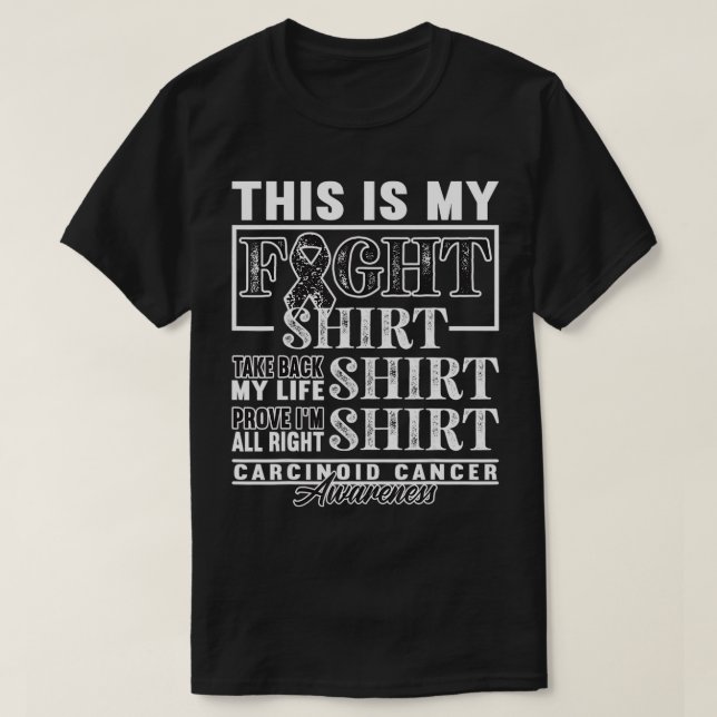 Support Squad Fight I Zebra Ribbon I Carcinoid Ca T-Shirt (Design Front)