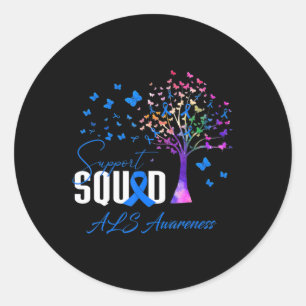 Support Squad For Als Awareness  Classic Round Sticker