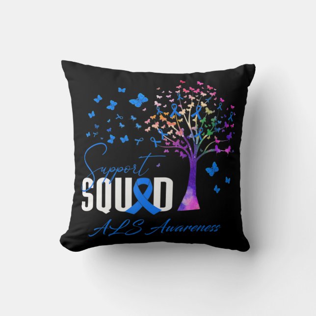 Support Squad For Als Awareness  Cushion (Front)