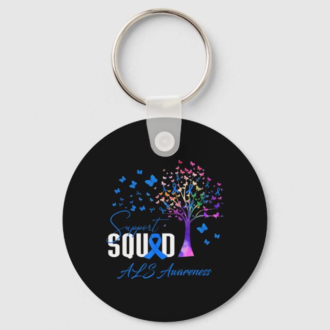 Support Squad For Als Awareness  Key Ring (Front)