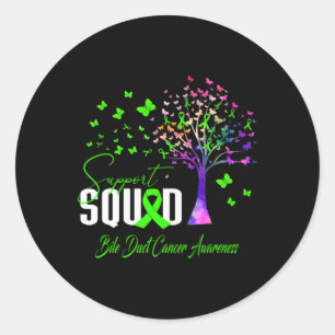 Support Squad For Bile Duct Cancer Awareness Classic Round Sticker