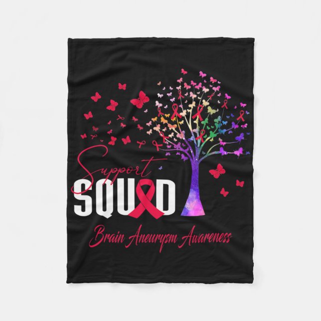 Support Squad For Brain Aneurysm Awareness  Fleece Blanket (Front)