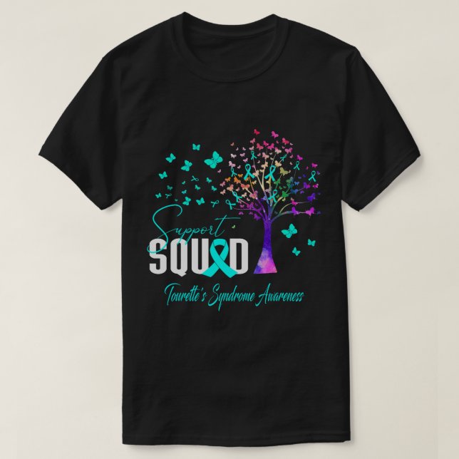 Support Squad For Tourette'S Syndrome Awareness T-Shirt (Design Front)