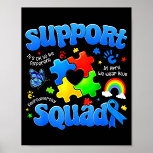 Support squad for women mum teacher adults autism poster