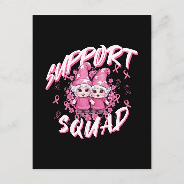 Support Squad Gnome Warrior Breast Cancer Awarenes Enclosure Card (Front)