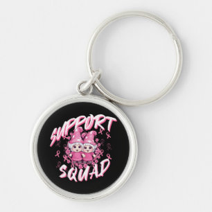 Support Squad Gnome Warrior Breast Cancer Awarenes Key Ring