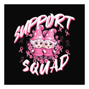 Support Squad Gnome Warrior Breast Cancer Awarenes Photo Print