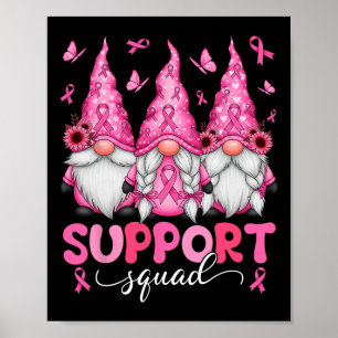 Support Squad Gnomes Breast Cancer Awareness Men W Poster