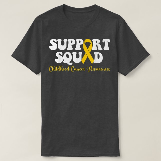 Support Squad Gold Ribbon Childhood Cancer Awarene T-Shirt (Design Front)