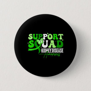 Support Squad Green Butterfly Ribbon Chronic 6 Cm Round Badge