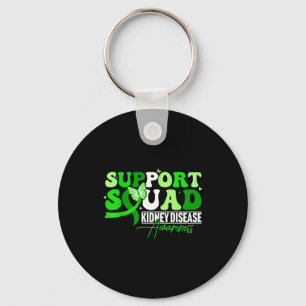 Support squad green butterfly ribbon chronic kidne key ring