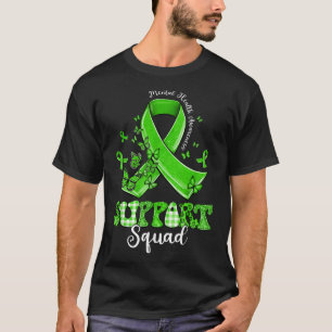 Support Squad Green Ribbon Butterfly Mental Health T-Shirt