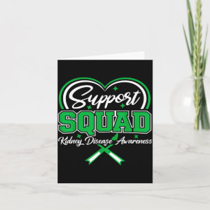 Support Squad Green Ribbon Butterfly PKD Kidney Card