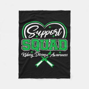 Support Squad Green Ribbon Butterfly PKD Kidney Fleece Blanket