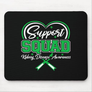 Support Squad Green Ribbon Butterfly PKD Kidney Mouse Pad