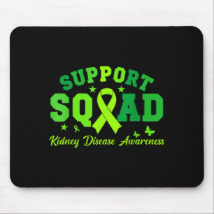 Support squad green ribbon butterfly pkd kidney mouse pad