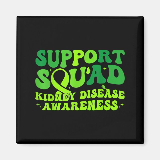 Support squad green ribbon butterfly pkd kidneySup Magnet (Front)