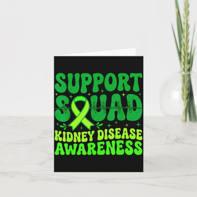 Support Squad Green Ribbon Kidney Disease Card (Front)