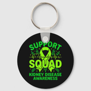 Support Squad Green Ribbon Kidney Disease Key Ring