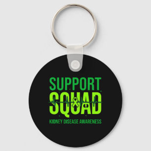 Support Squad Green Ribbon Kidney Disease Key Ring