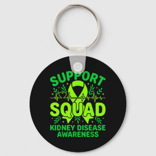 Support Squad Green Ribbon Kidney Disease Key Ring