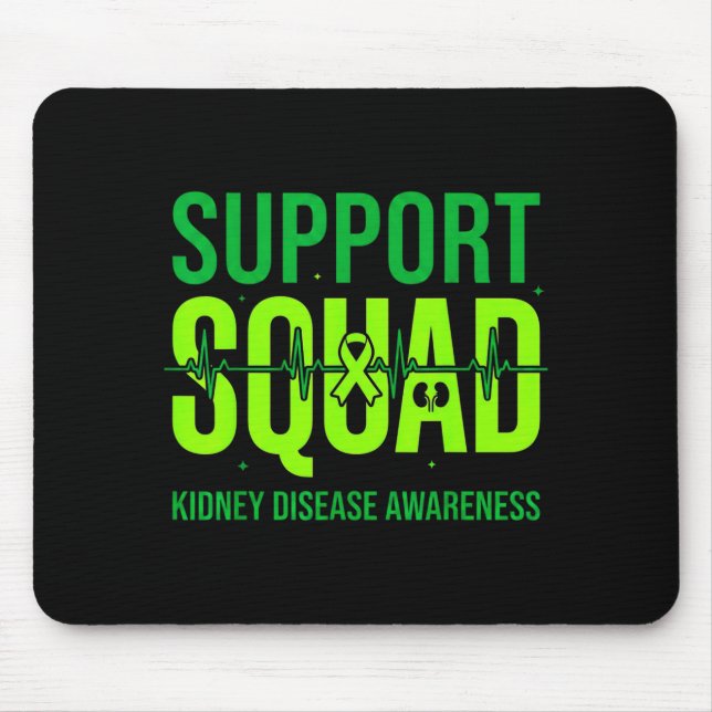 Support Squad Green Ribbon Kidney Disease Mouse Pad (Front)