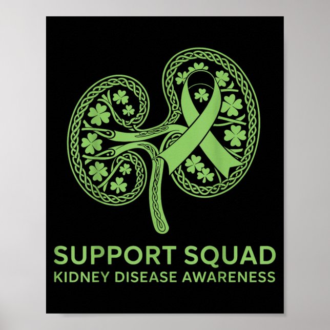Support Squad Green Ribbon Kidney Disease Poster (Front)