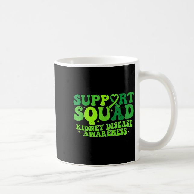 Support Squad Green Ribbon PKD Kidney Disease Coffee Mug (Right)
