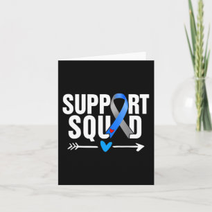 Support Squad Grey Blue Ribbon Diabetes Awareness  Card