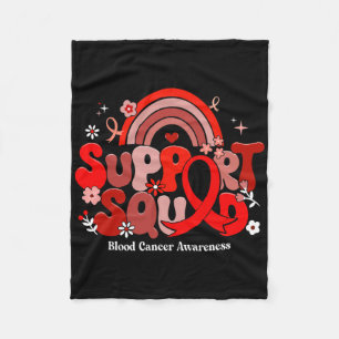 Support Squad Groovy Blood Cancer Awareness Gifts  Fleece Blanket