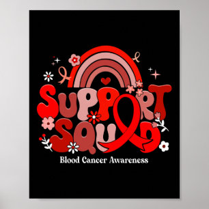 Support Squad Groovy Blood Cancer Awareness Gifts Poster